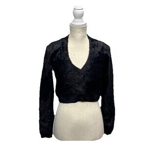 KatieJ Mara  Faux Fur Crop  Cardigan Tween XL Soft Bolero Dance Shrug XS Adult